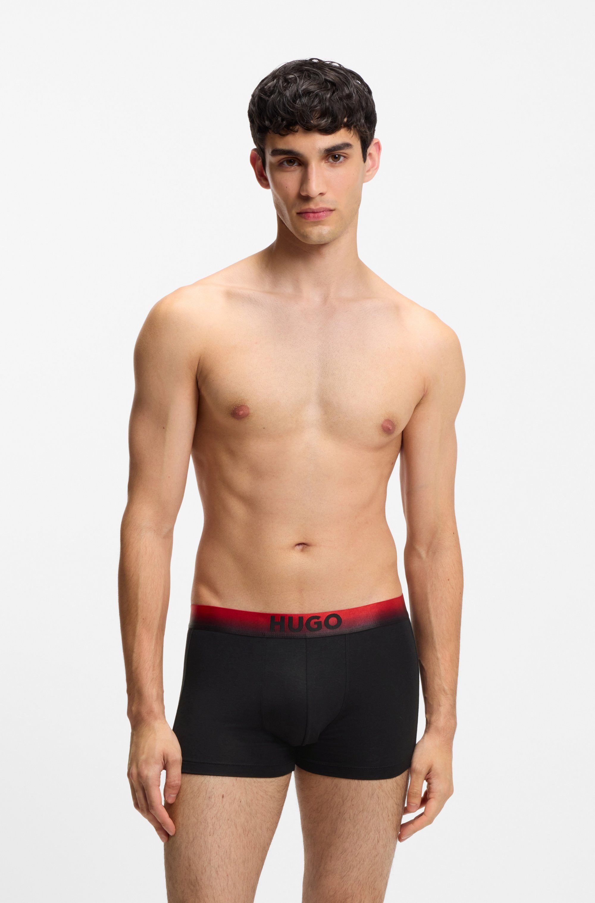 HUGO Trunk (3-St) elastischer Bund mit Sprühfärbemuster und Logo
