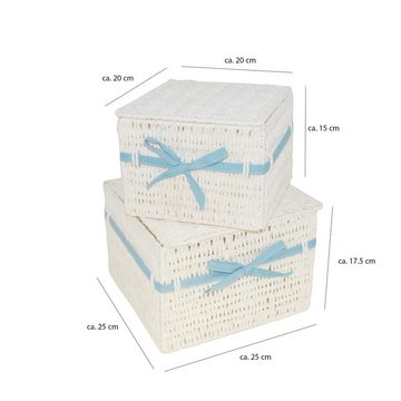 DRULINE Feuerzeug 2er-Sat Rattanbox Aufbewahrungskorb Aufbewahrungsbox Kunststoffkorb
