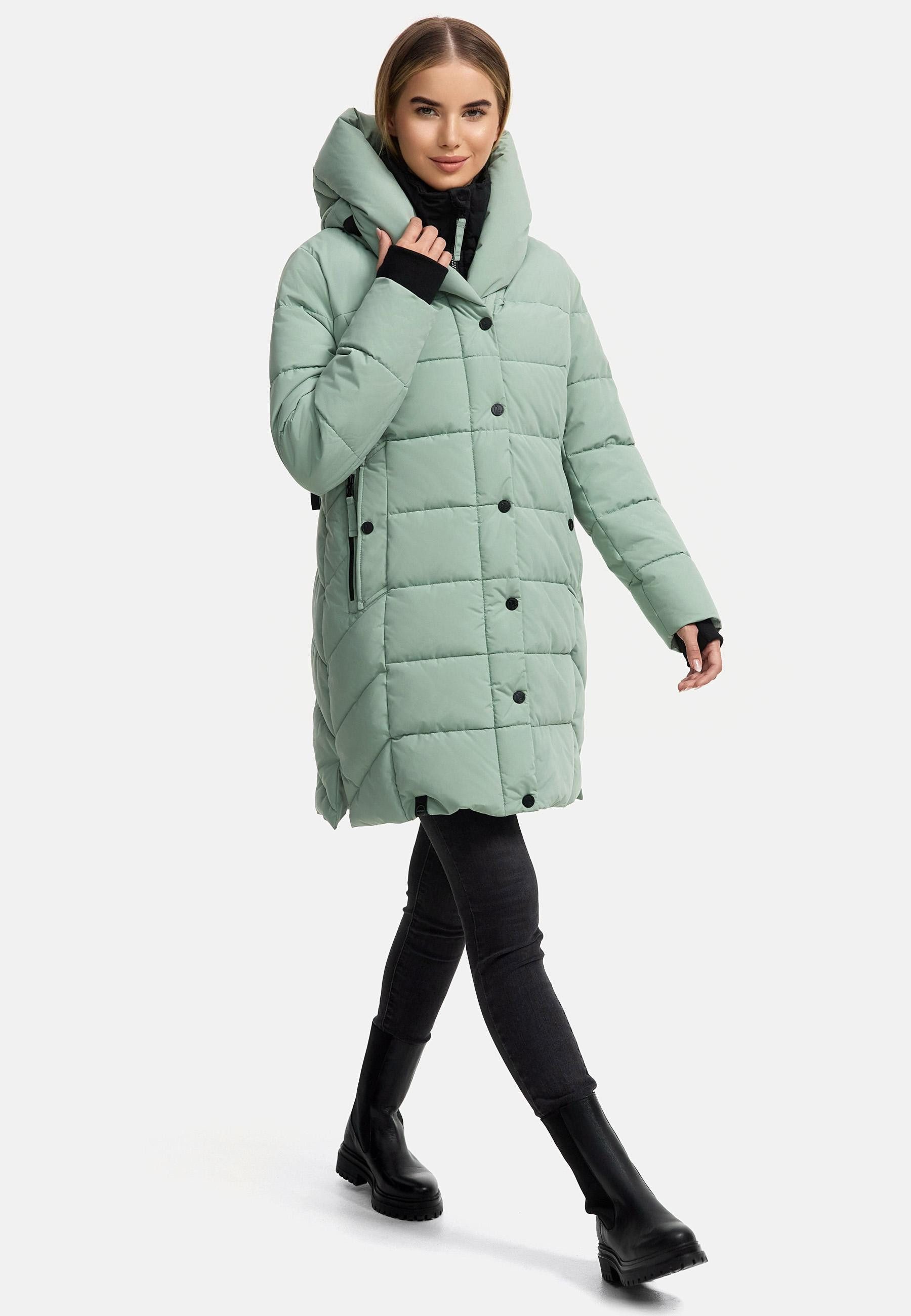 Navahoo Steppmantel Knutschilein Stylischer Damenmantel mit abnehmbarem Fleece-Kragen