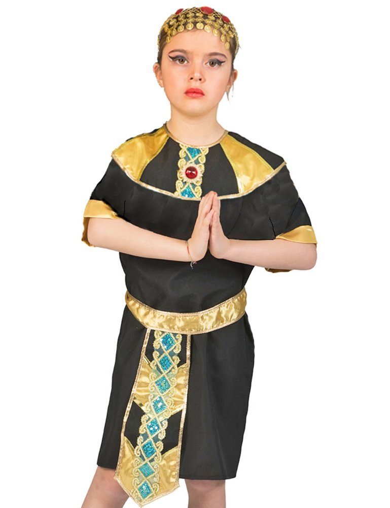 Funny Fashion Kostüm Cleopatra Kostüm für Mädchen - Schwarz / Gold,  Pharaonin Ägypten Kinderkostüm