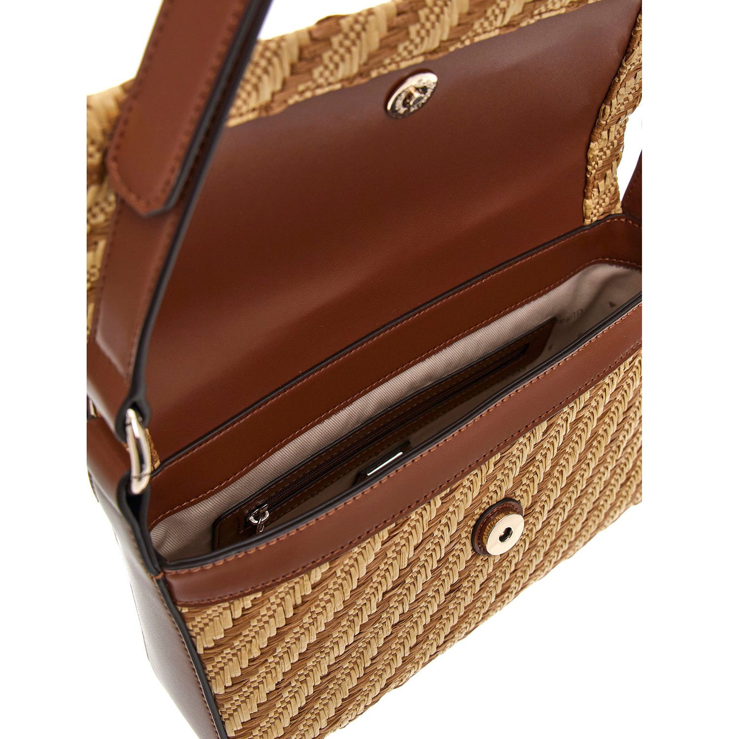 Guess Umhängetasche GUESS Schultertasche Simona natural/cognac (1, 1-tlg., 1)