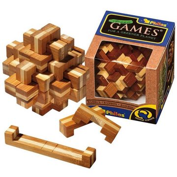 Philos Spiel, Familienspiel 6053 - Verflixter Knoten, Bambus, Brettspiel aus Holz,..., Lernspiel