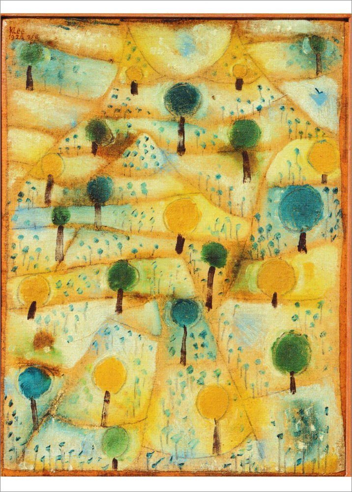 Postkarte Kunstkarte Paul Klee "Kleine rhythmische Landschaft"