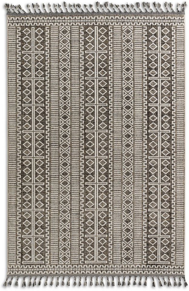 Teppich Ravenna 6634 226, ASTRA, rechteckig, Höhe: 5 mm, eleganter  Kurzflorteppich mit Fransen