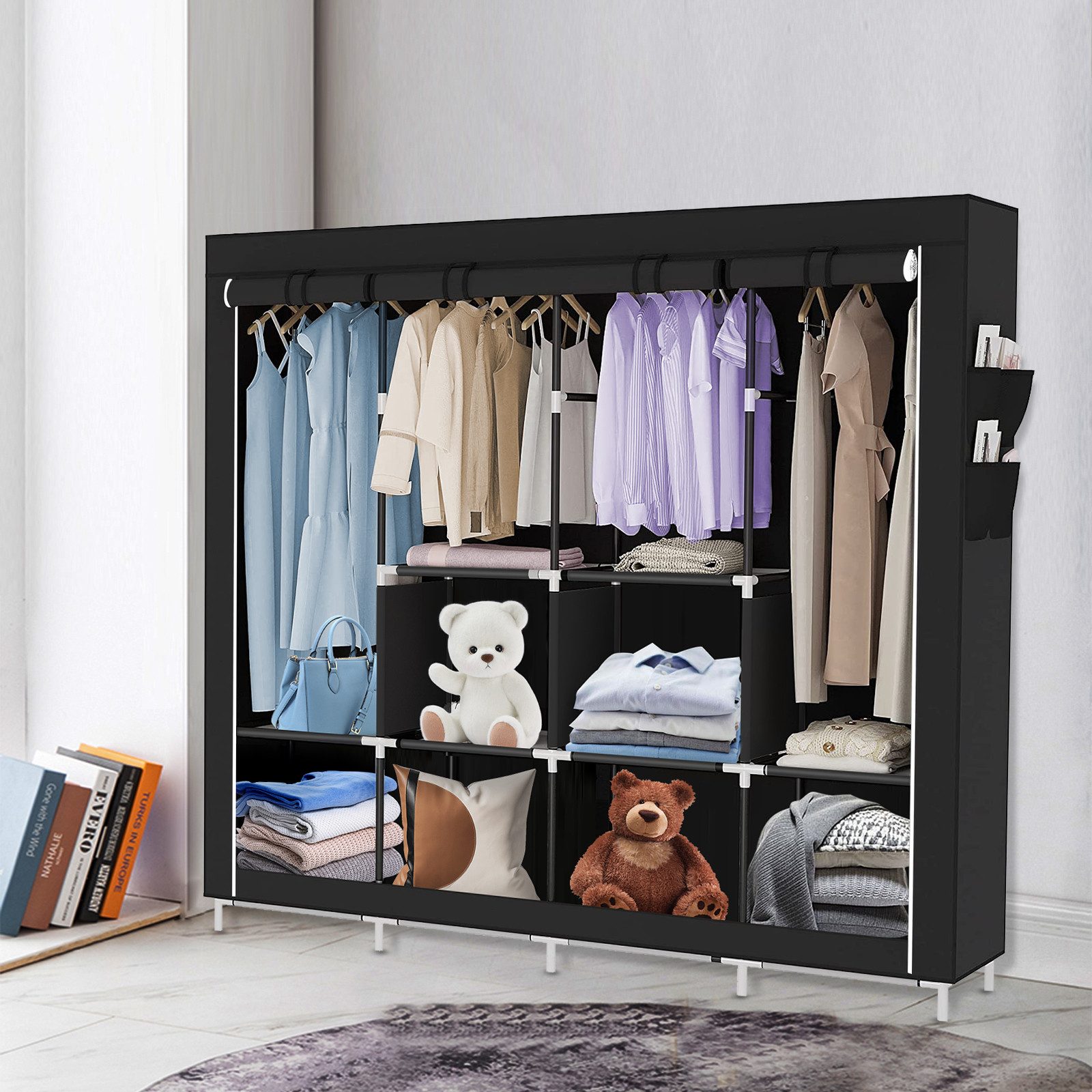 JEOBEST Kleiderschrank Stoffschrank, Kleiderschrank mit Kleiderstange und A günstig online kaufen