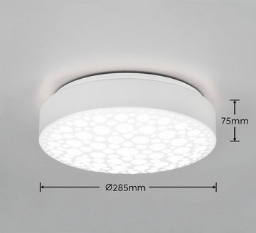 TRIO Leuchten LED Deckenleuchte Chizu, LED fest integriert, Kaltweiß, Neutralweiß, 11 W / 4000K neutralweiß, Schirm in Punkt-/Blasenoptik, nicht dimmbar