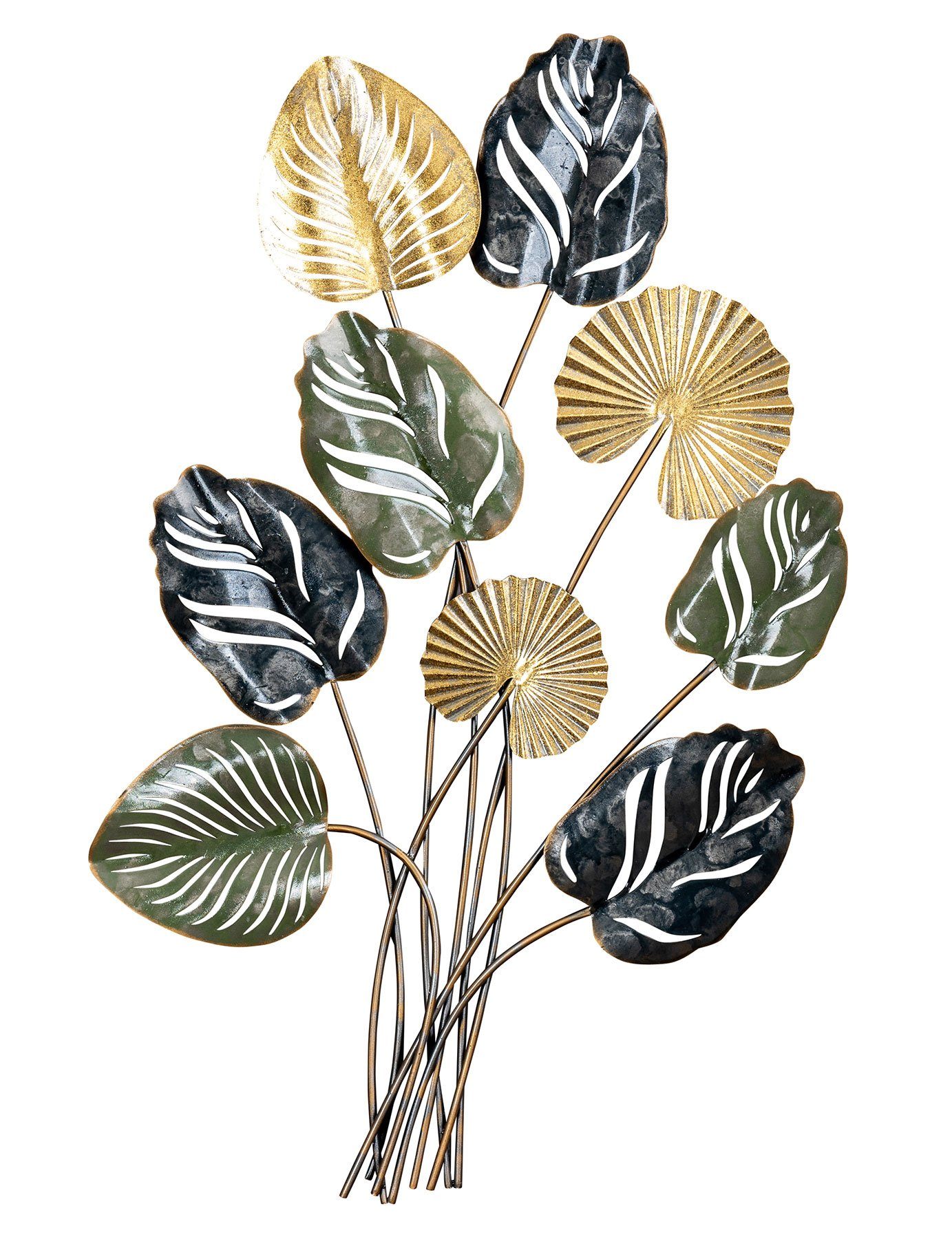 Levandeo® Wandbild, Monstera Metall Wandbild H86cm 3D Metallbild Wandkunst günstig online kaufen