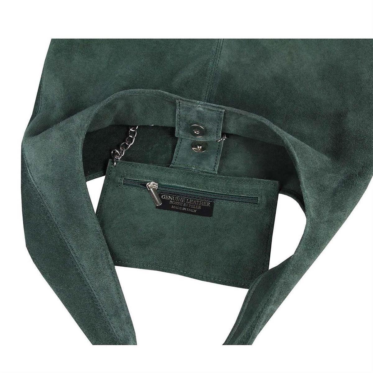 ITALYSHOP24 Schultertasche Made in Italy Damen Leder Wildleder Tasche Umhängetasche Beuteltasche, Premium Business Echtleder Shopper Bag leicht groß klassisch geräumig