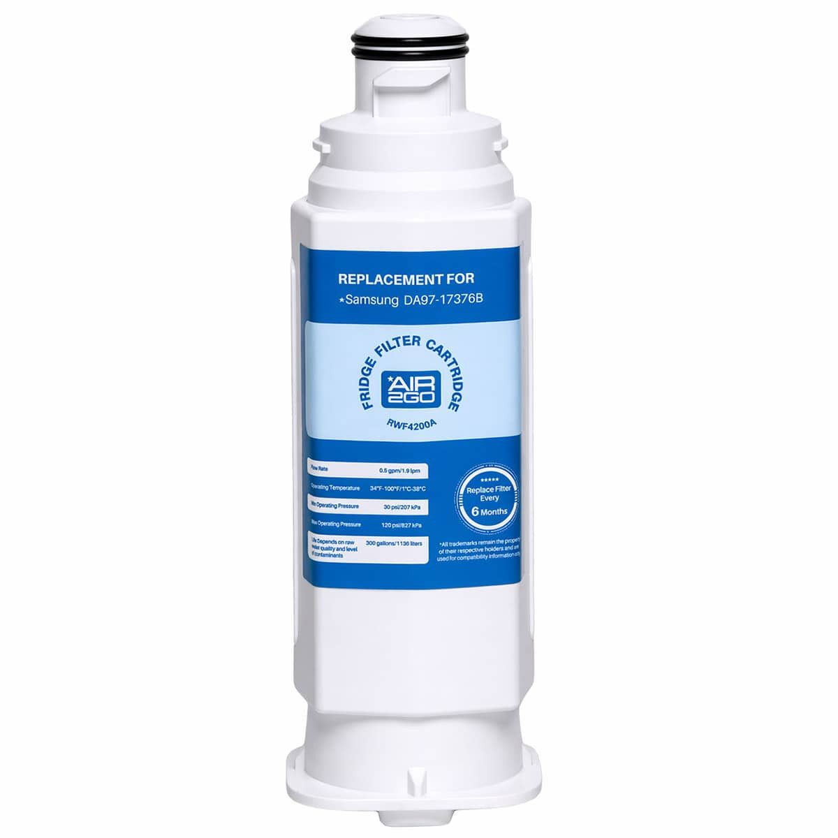 AIR2GO Wasserfilter für Samsung DA97-17376B / HAF-QIN, Zubehör für Kühlschrankfilter für SAMSUNG BRF36500AP, BRF365200AP/AA, BRF45200AP/AA, RF22R7351DT, RF22R7351SG, RF227351SR, RF22R7551SG, RF22R7551SR, RF23M8070DT, RF23M8070SG, RF23M8070SG/AA, RF23M8070SR, RF23M8070SR/AA, RF23M8090SG, RF23M8090SG/AA, RF23M8090SR, RF23M8090SR/AA, RF23M8570SG, RF23M8570SG/AA, RF23M8570SR, RF23M8570SR/AA, RF23M8590SG, RF23M8590SG/AA, RF23M8590SR, RF23M8590SR/AA, RF23M8960MT/AA, RF23M8960S4, RF23M8960S4/AA, RF23R6201DT, RF23R6201SG, DA97-08006C, HAF-QIN, HAF-QIN/EXP, FRESH GF-841, Crystala CF-17, Passend für Kühlschränke von SAMSUNG