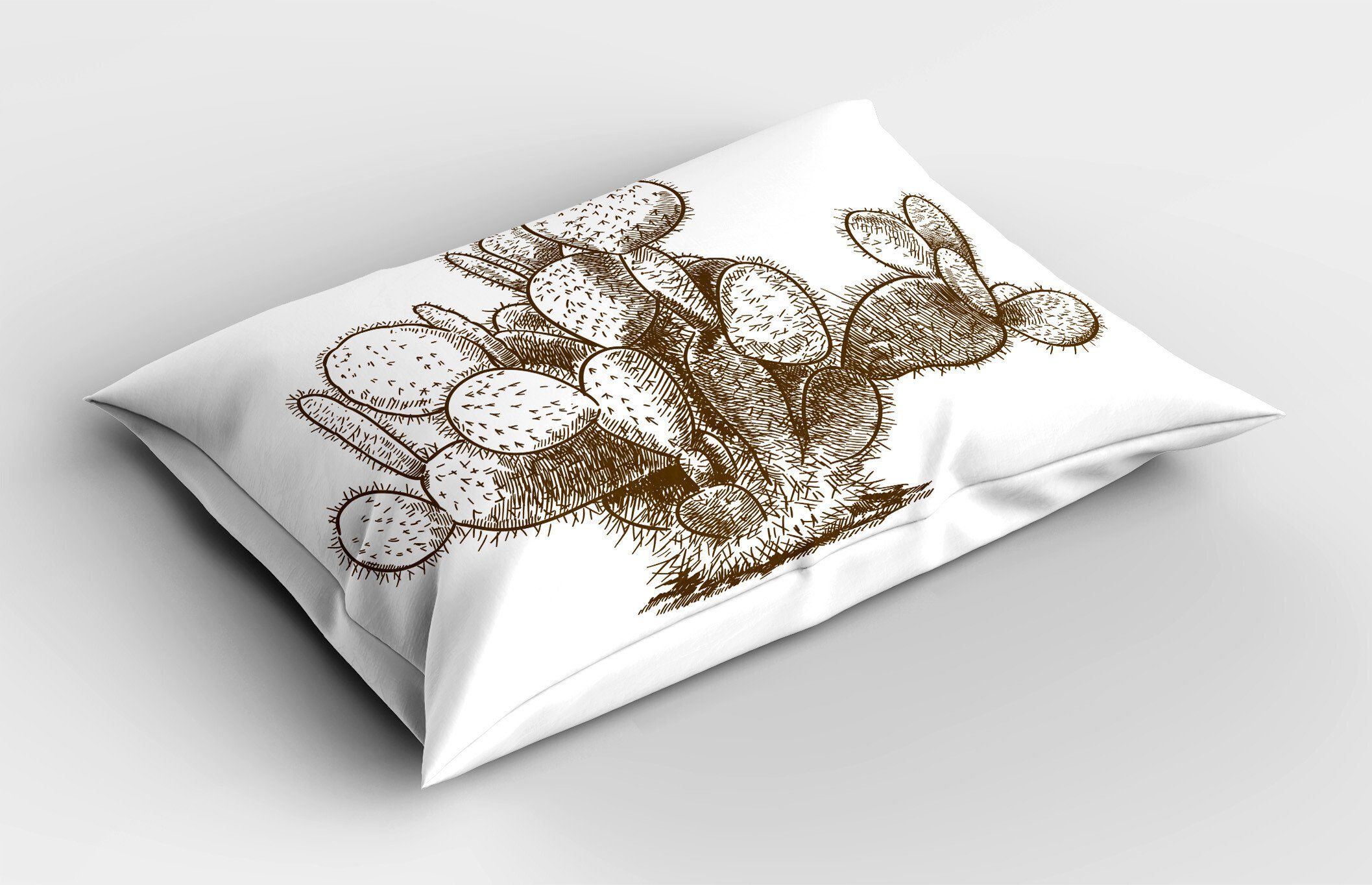 Kissenbezüge Dekorativer Queen Size Gedruckter Kopfkissenbezug, Abakuhaus (1 Stück), Kaktus Hand Drawn Sketchy Pflanze