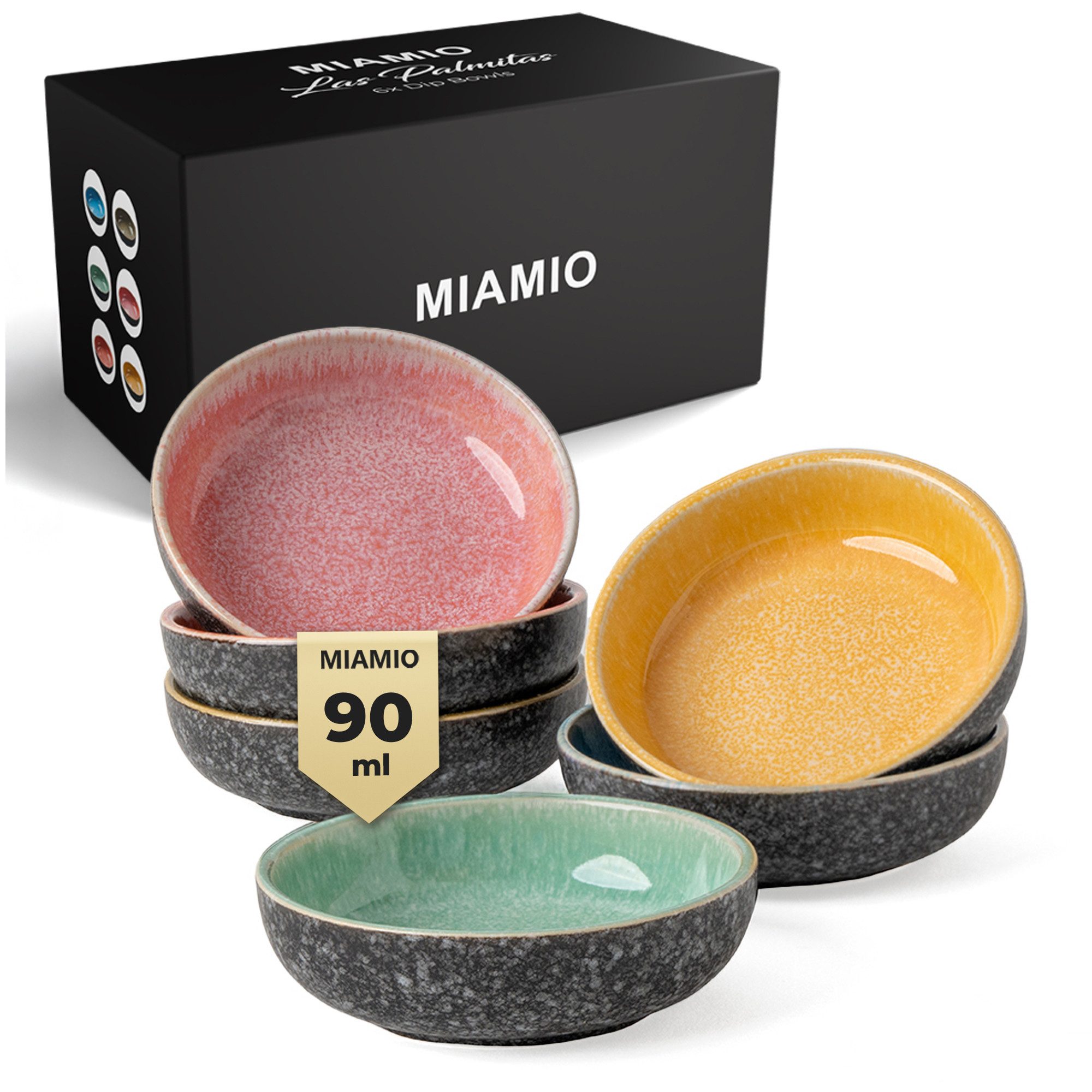 MiaMio Dipschale Las Palmitas 85 ml, Keramik, (Set, 6-tlg), 85 ml, spülmaschinengeeignet