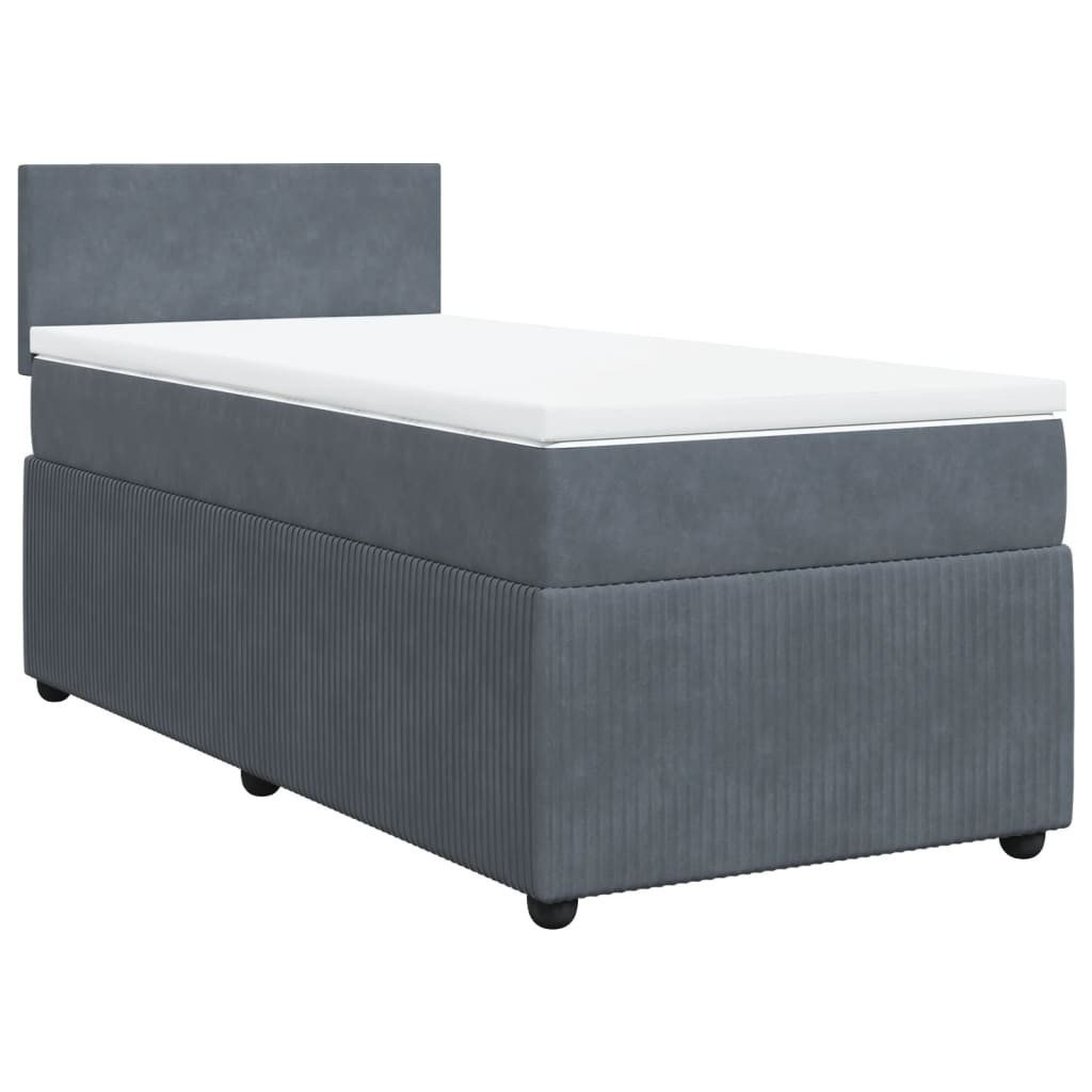 vidaXL Bett Boxspringbett mit Matratze Dunkelgrau günstig online kaufen