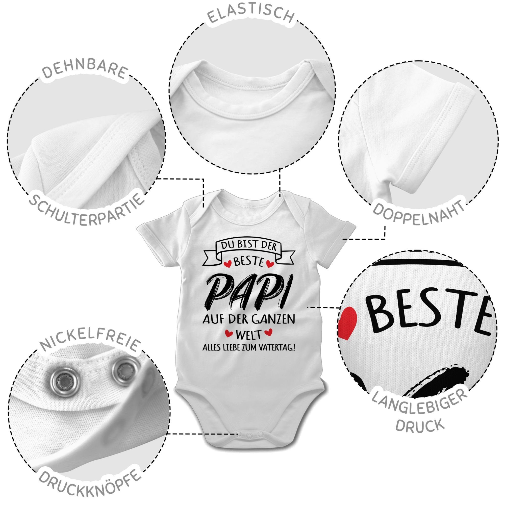 zum I 1 Welt Beste Shirtracer Vatertag Baby - Geschenk Vatertag Shirtbody Alles liebe der Weiß Papa