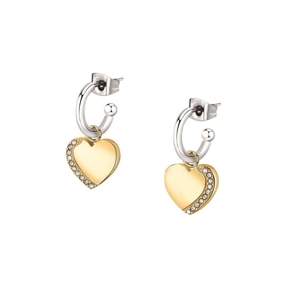 MORELLATO Paar Ohrstecker Romantic bicolor earrings Hearts 2 in 1 Mascotte SAVL08