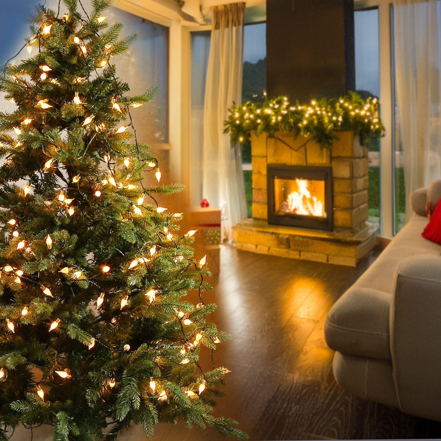 MARELIDA LED-Lichterkette Vintage 180 Mini Kristall Birnen 8 Funkt. 18m Weihnachtslichterkette, 180-flammig