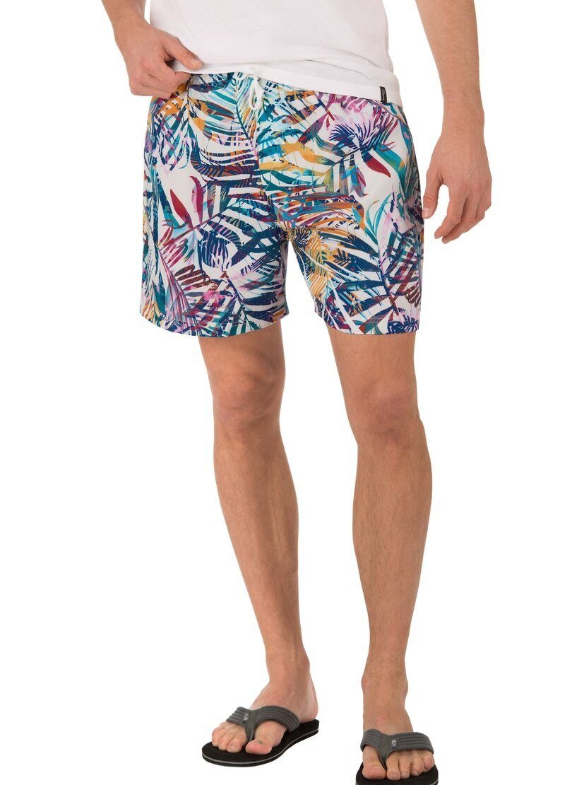 Trigema Shorts TRIGEMA Bade-/Freizeitshorts mit Druckmotiv (1-tlg)