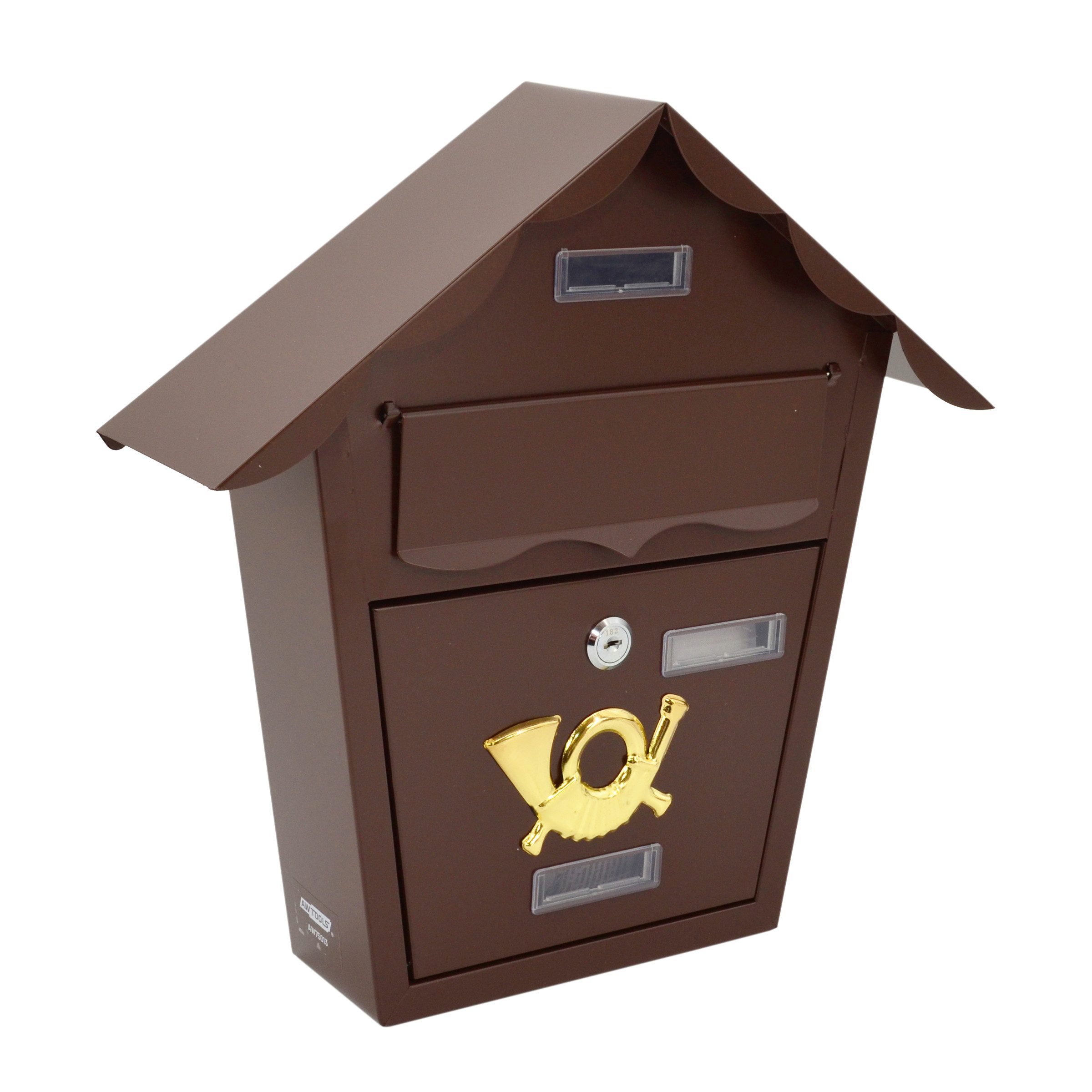TRIZERATOP Briefkasten Brauner Briefkasten aus Stahl, 370x365x100mm (Brauner Briefkasten aus Stahl, 370x365x100mm, Brauner Briefkasten aus Stahl, 370x365x100mm)
