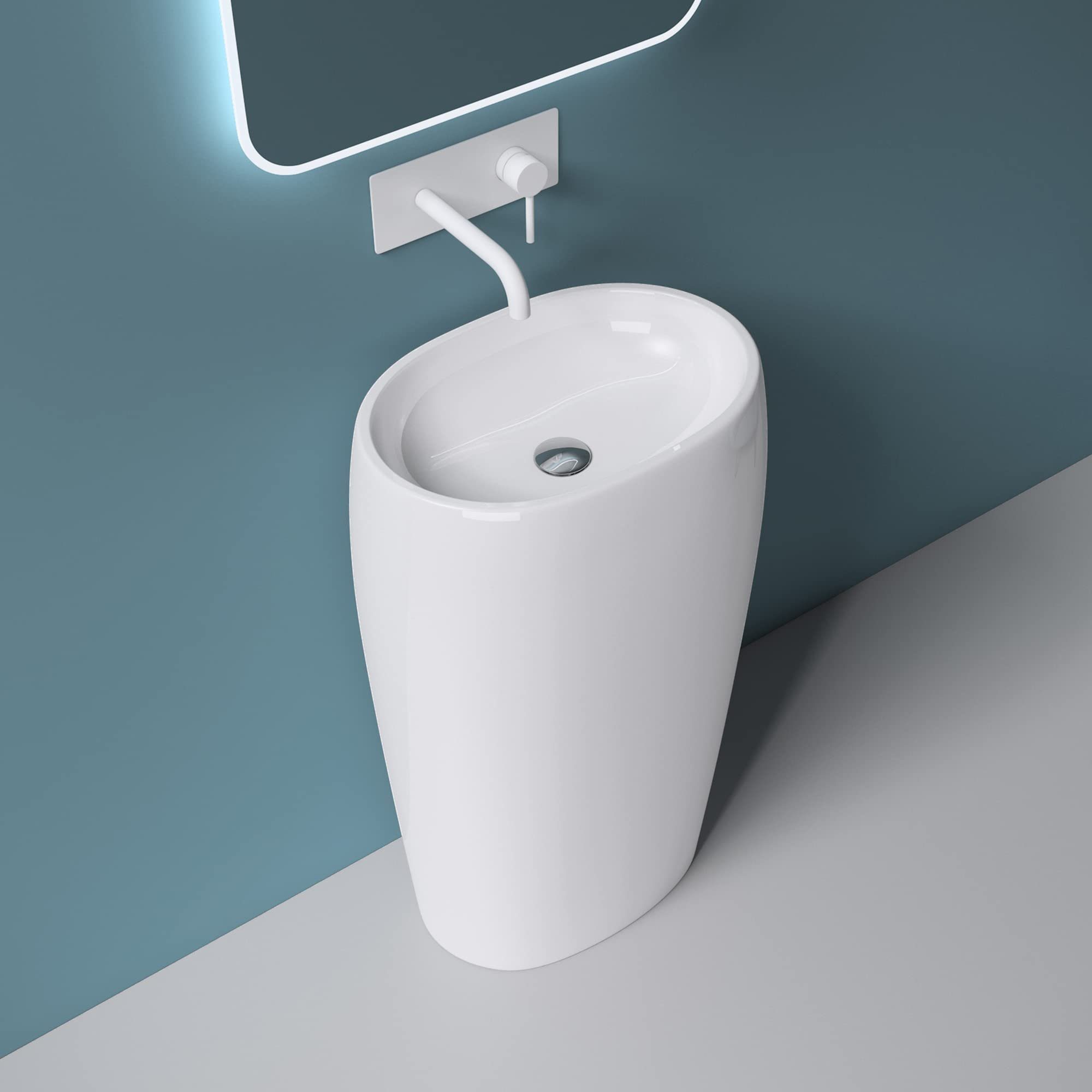 Mai & Mai Waschbecken Design Standwaschbecken freistehend Col32 Mineralguss Waschtisch