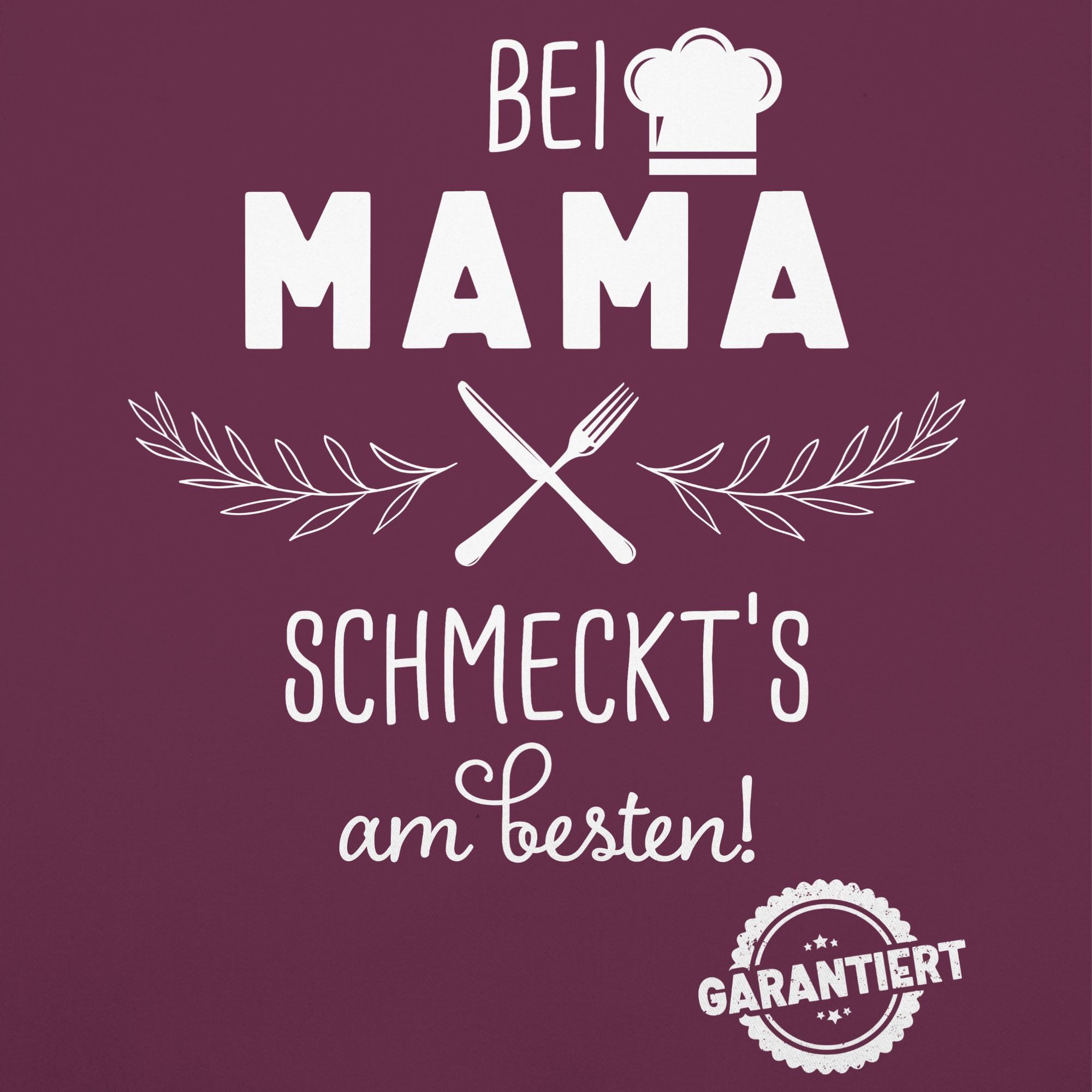 Shirtracer Kochschürze Küchenschürze bei Mama schmeckts am Besten I Mama Ge günstig online kaufen