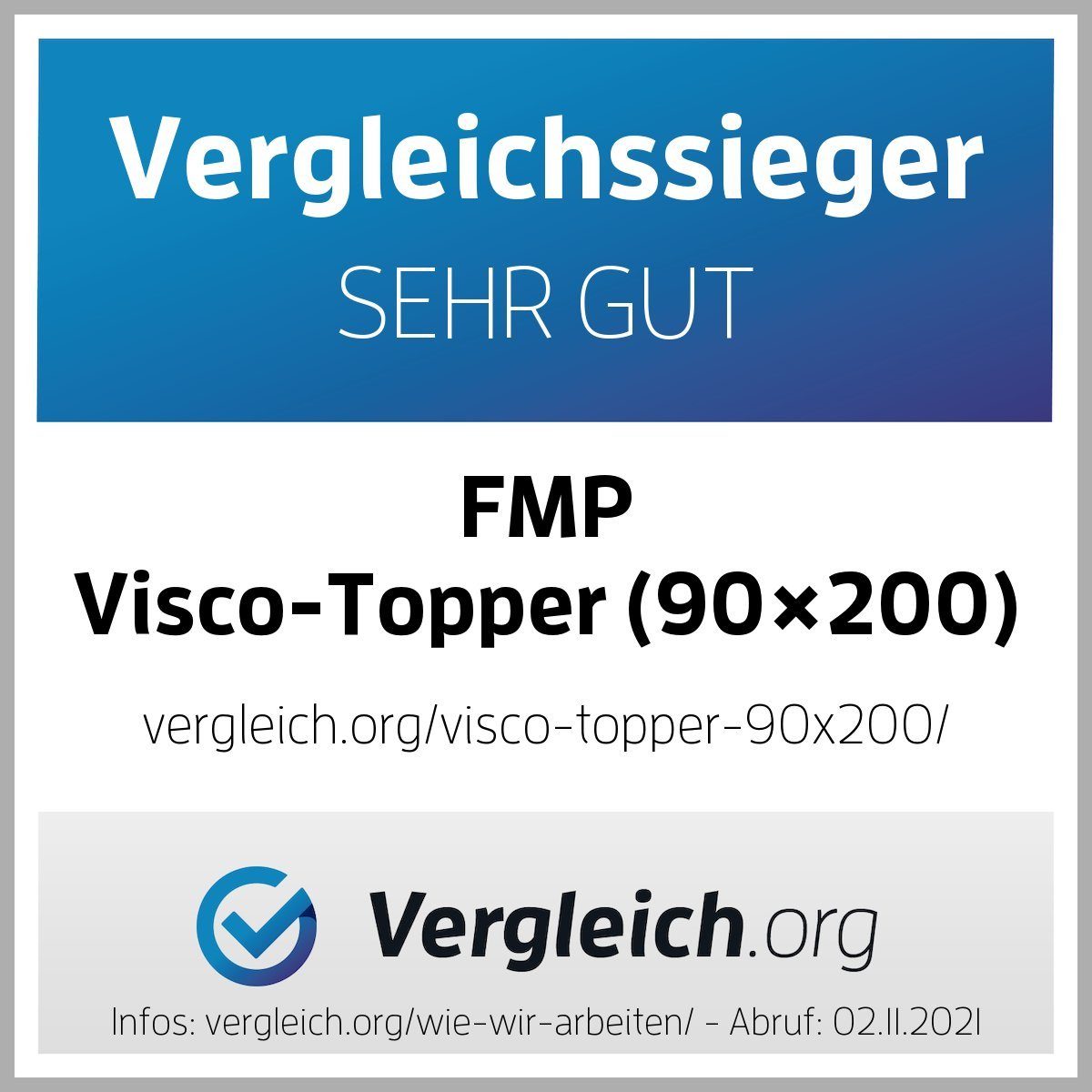 FMP Matratzenmanufaktur, Topper FMP orthopädische Comfort Matratzenauflage 8 cm hoch, Viscoschaum, (1-tlg), Für Druckentlastung und mehr Komfort