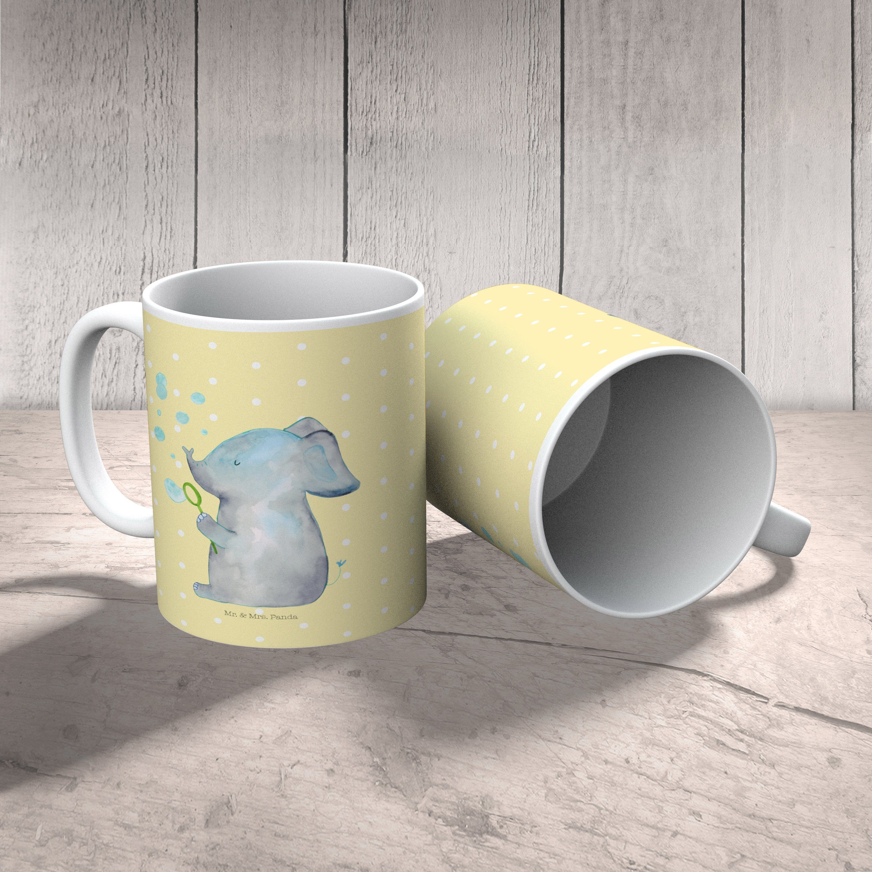 Kaffeetasse, Geschenk, Tiere, & - Mr. Pastell Kinderbecher R, Kunststoff Seifenblasen Elefant Gelb Panda - Mrs.