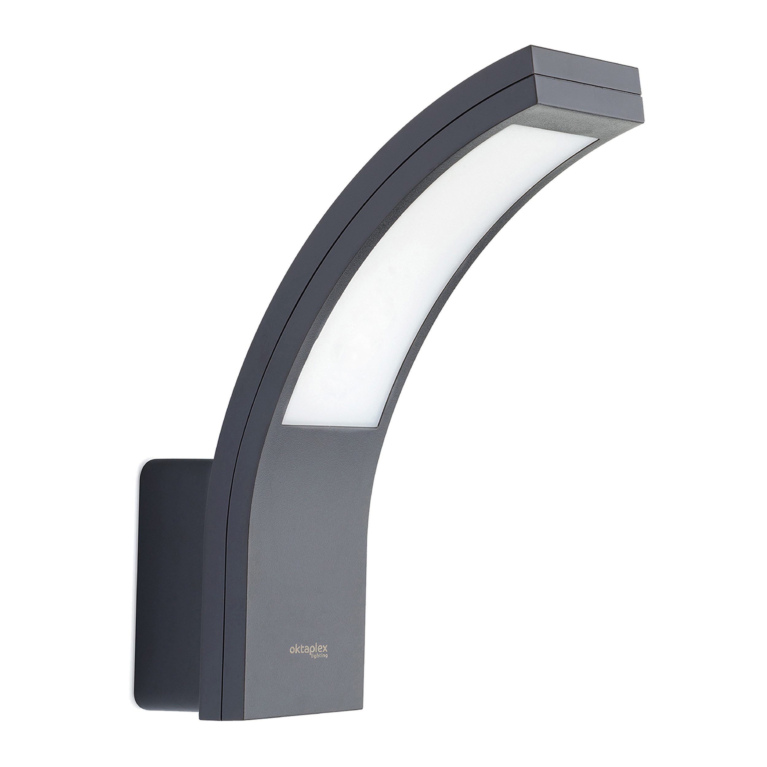 Oktaplex lighting LED Außen-Wandleuchte Rio Außenlampe geschwungen 230V, Diffusor, LED fest integriert, Warmweiß, 3000K 750lm Wandleuchte Außenbeleuchtung anthrazit