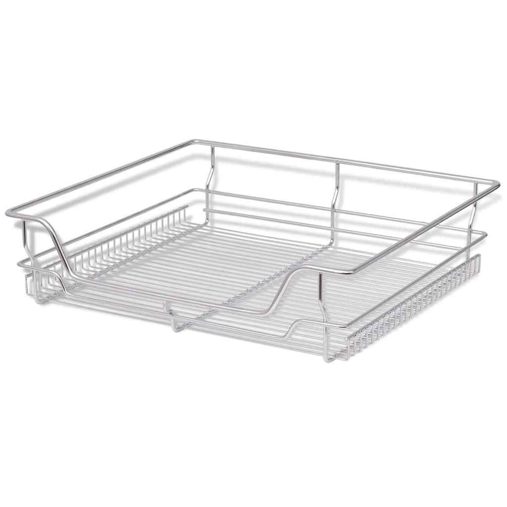 vidaXL Küchenregal Einbauschublade Korbauszug 2 Stk. Silbern 600 mm, 2-tlg., 2x Einbauschublade 60cm Teleskopschublade Korbauszug Küchenschrank – Bild 3 von 5