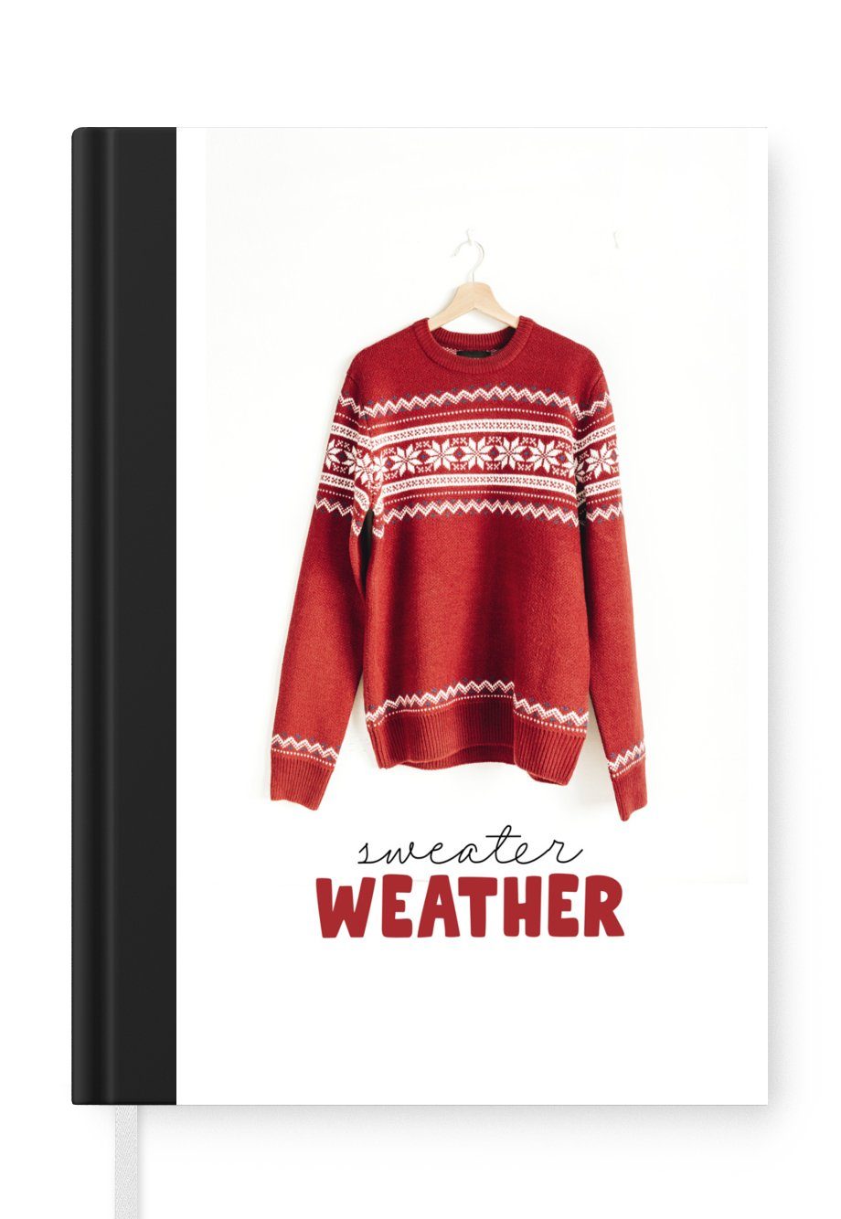 MuchoWow Notizbuch Winter - Pullover - Weihnachten, Journal, Merkzettel, Tagebuch, Notizheft, A5, 98 Seiten, Haushaltsbuch