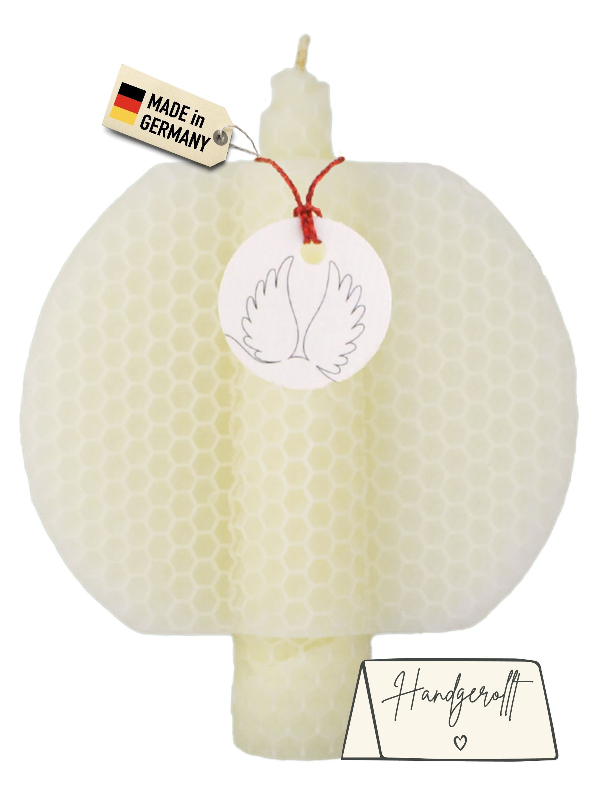 Wachsmann Bienenprodukte Formkerze Engelskerzen aus 100 % Bienenwachs, handgefertigt, Made in Germany