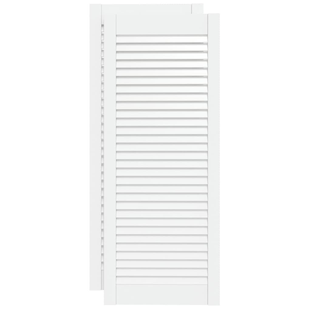 vidaXL Schranktür, Двері Lamellen-Design 2 Stk Weiß 99,3x39,4 cm Massivholz