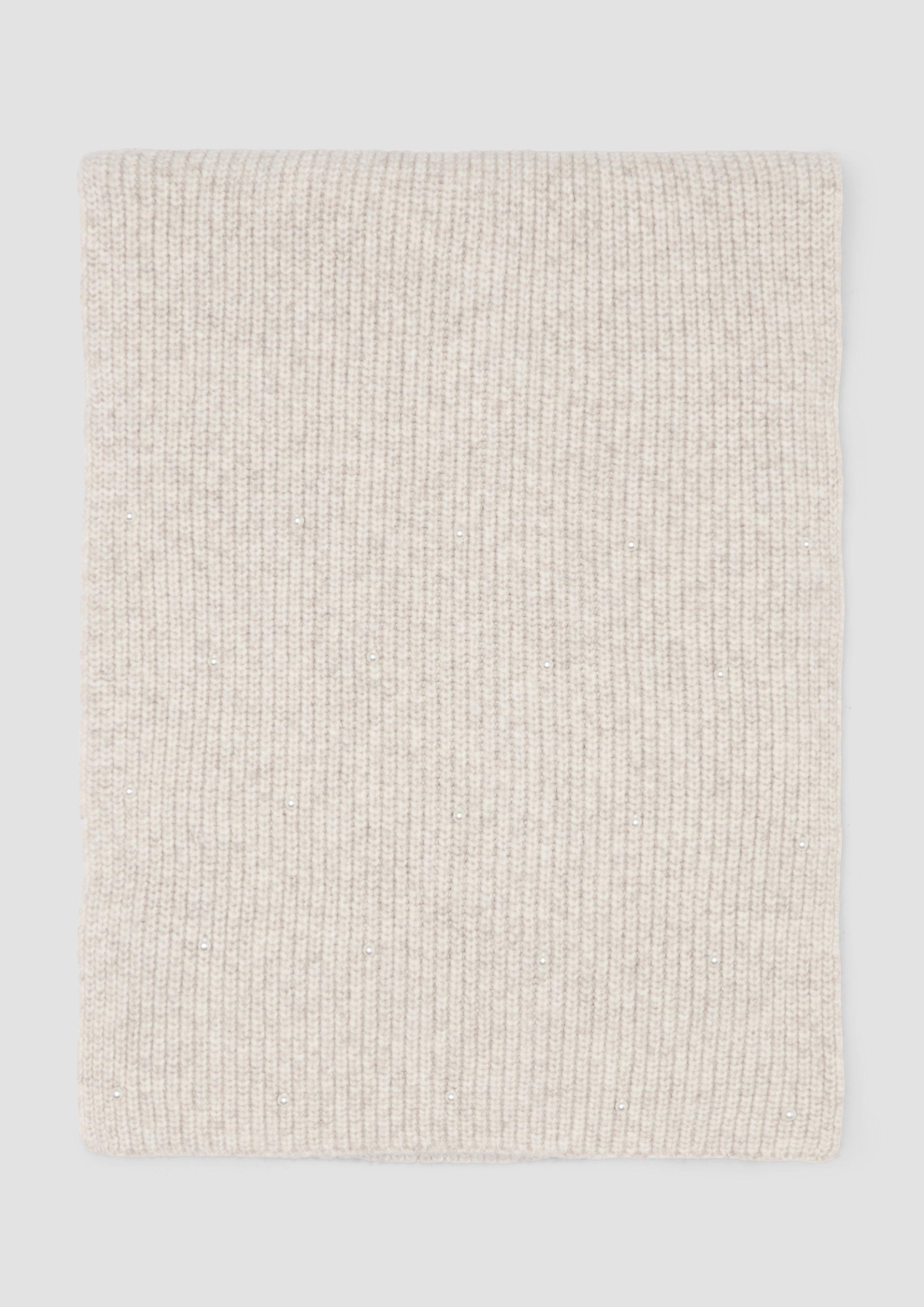 s.Oliver Halstuch Gestrickter Schal mit Schmuckperlen, günstig online kaufen