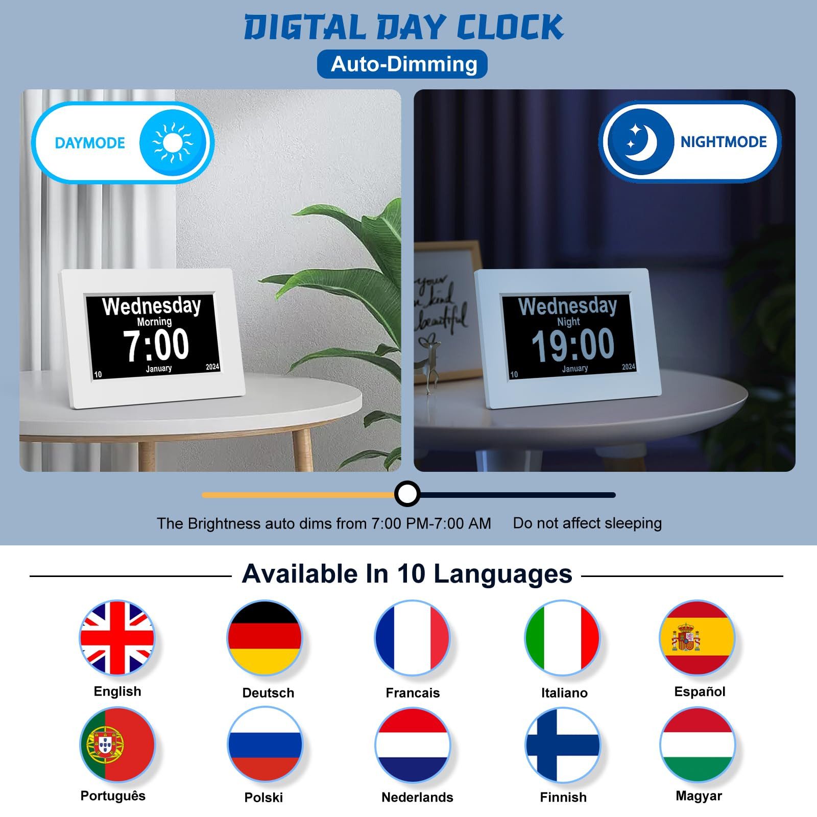 ZEUOPQ Wecker 7 Zoll Digitaler Wecker günstig online kaufen