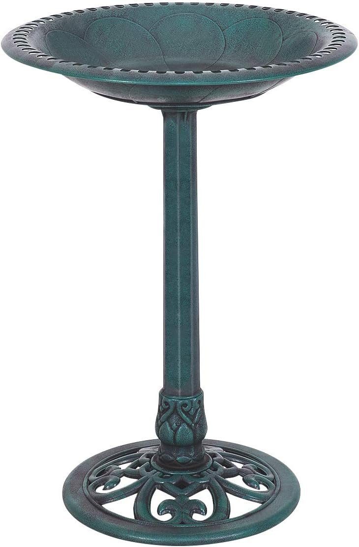 KOMFOTTEU Vogeltränke Vogelbad Vogelfuttersäule, für Wildvögel