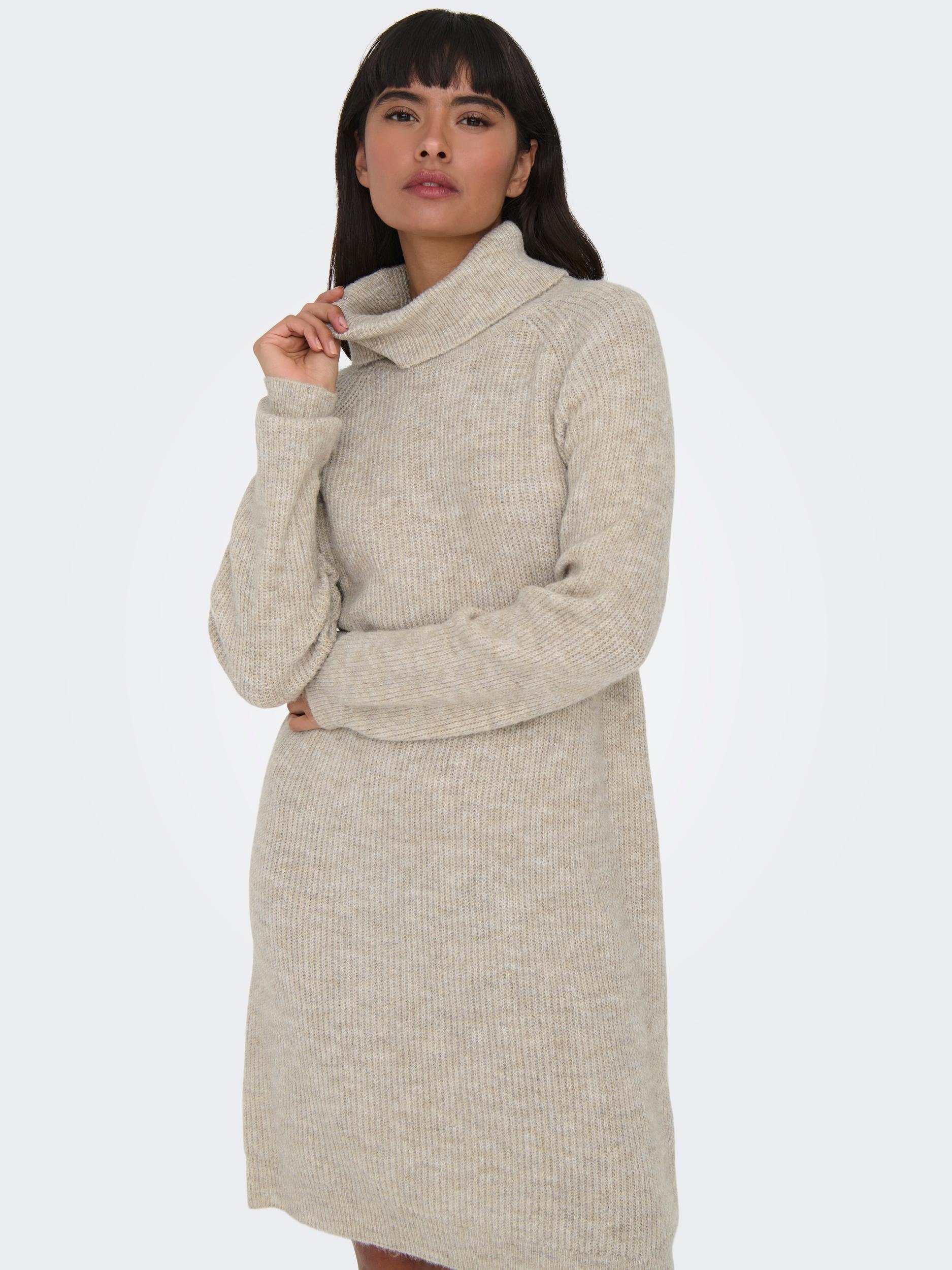 ONLY Strickkleid ONLSILLY LS ROLLNECK DRESS BF KNT Pumice Stone Detail:W MELANGE