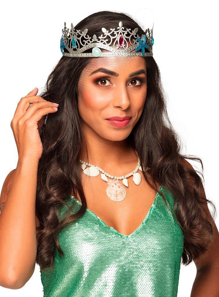 Boland Kostüm Muschelkette Meerjungfrau Kostüm Zubehör Fasching, Halskette mit echten Muscheln