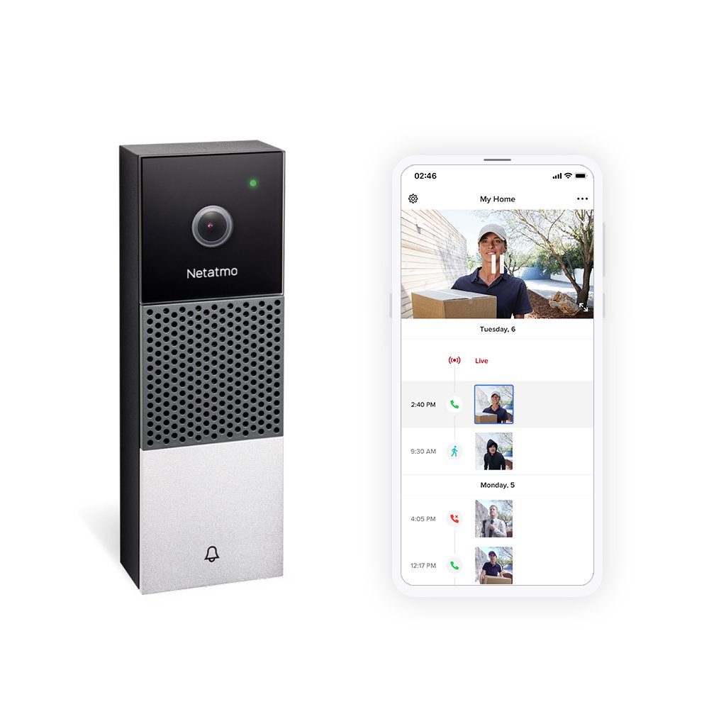Netatmo Smart Video Doorbell Smarte Videotürklingel mit Kamera -  Kundenretoure Smart Home Türklingel (8-tlg)