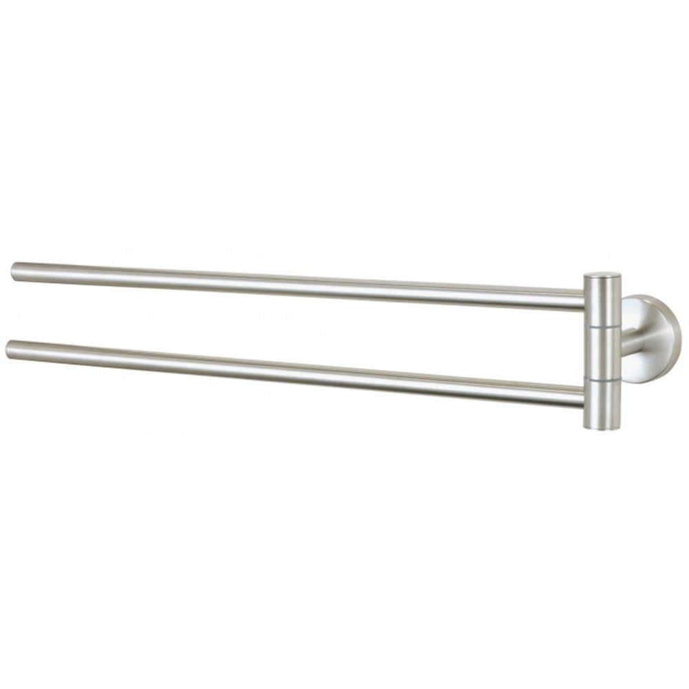 axentia Doppelhandtuchhalter Edelstahl für die Wand Handtuchstange 2-armig schwenkbar