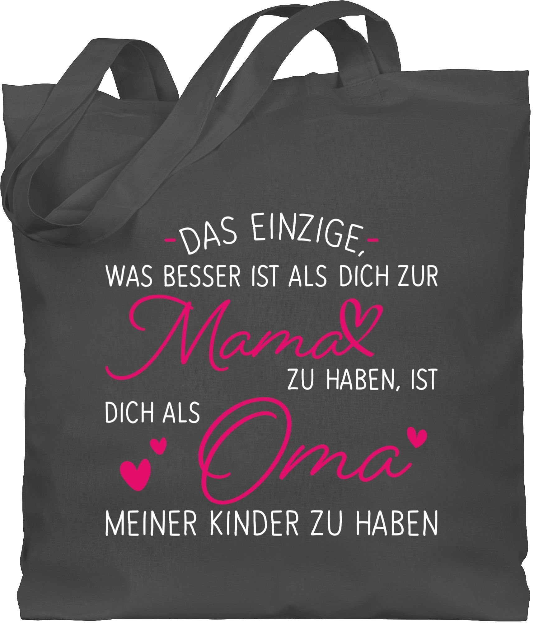 Shirtracer Umhängetasche Schwangerschaft verkünden Oma I Dich zur Omi zu haben I, Oma Geschenk 1 Dunkelgrau