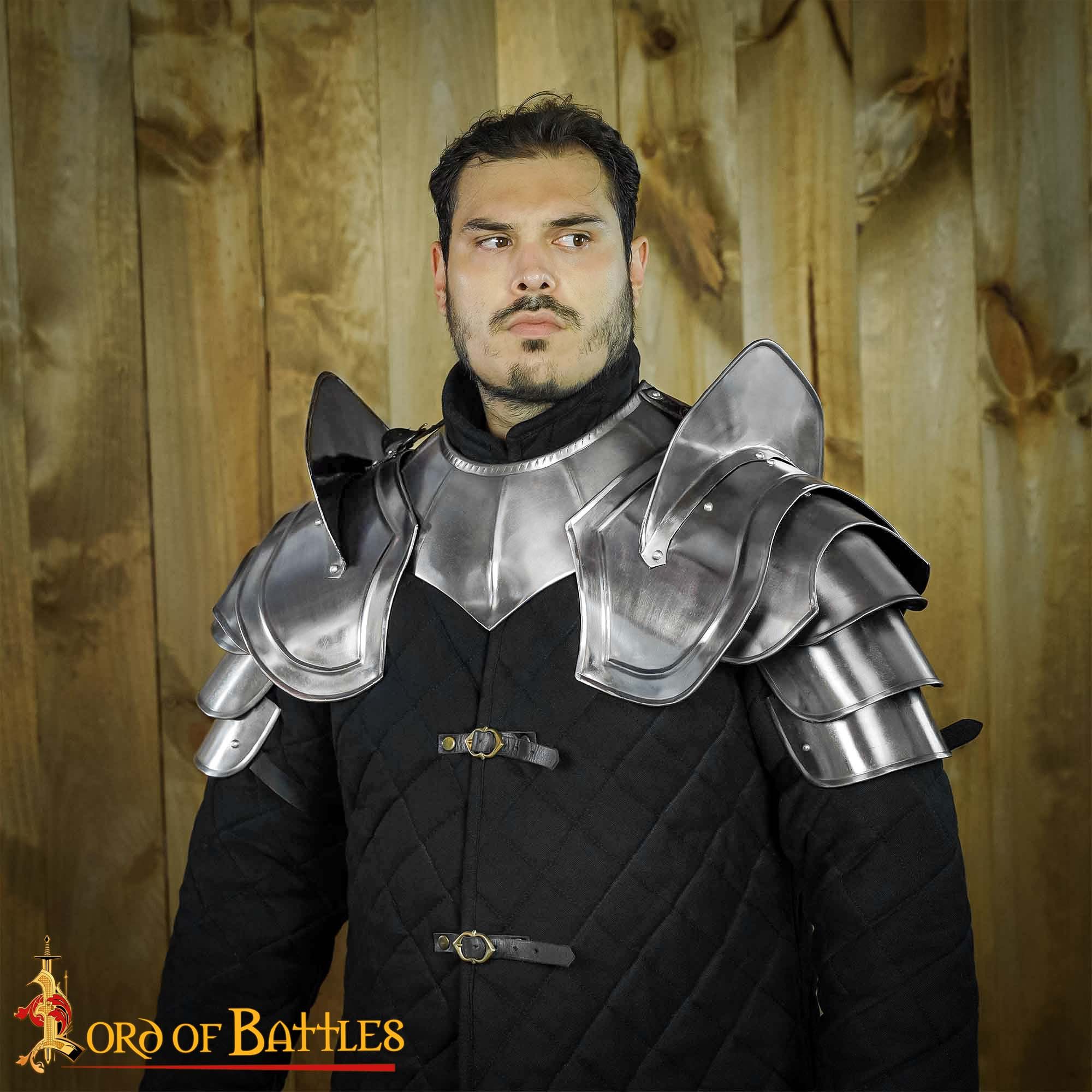 Lord Of Battles Ritter-Kostüm Fantasy Schulterplatten poliert mit Klingenbrecher20 Gauge (1,3 mm)