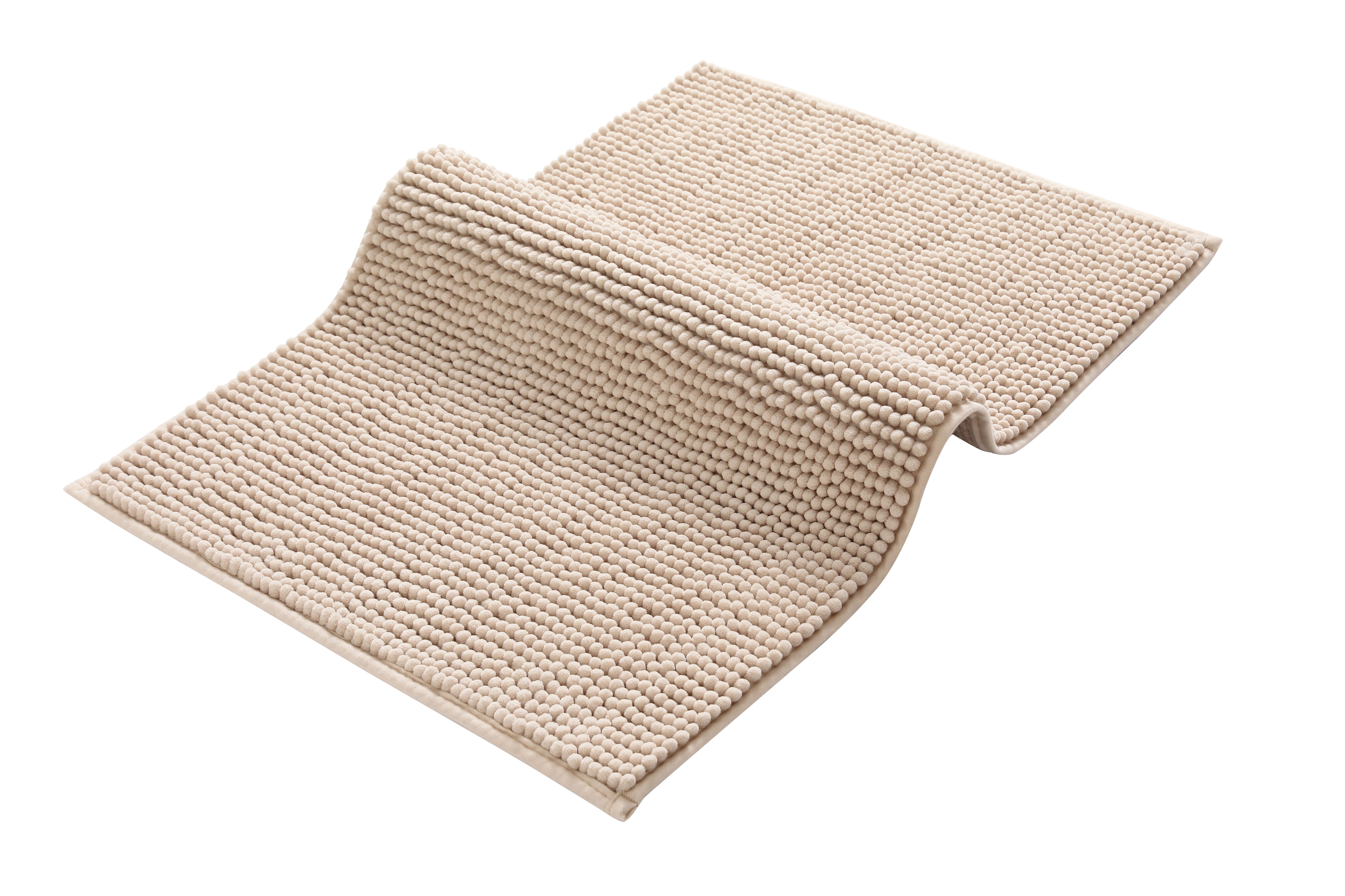 OTTO home Badematte Vanessa Chenille, Badvorleger, Badezimmer Teppich, Duschvorleger, Höhe 15 mm, schnell trocknend, strapazierfähig, fußbodenheizungsgeeignet, Polyester, rechteckig, Uni Farben, besonders weich