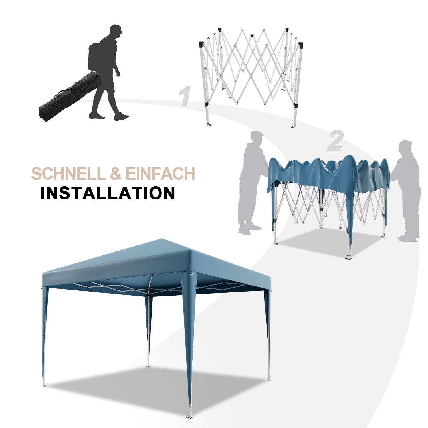 HOMALL Faltpavillon 3*3m Partyzelt Gartenpavillon UV günstig online kaufen