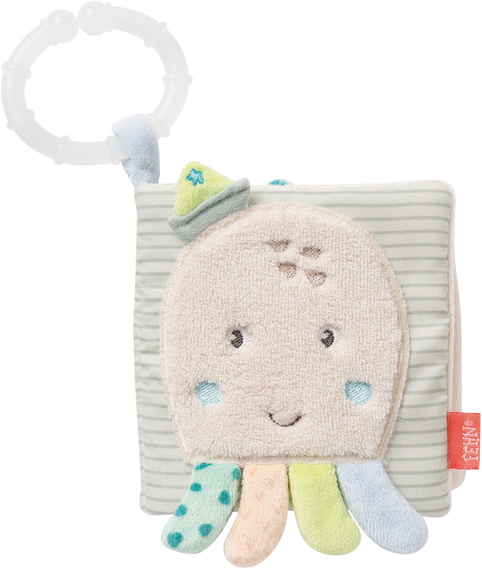 Fehn Greifspielzeug Meereskinder, Stoffbuch Oktopus, mit Ring zur Befestigu günstig online kaufen