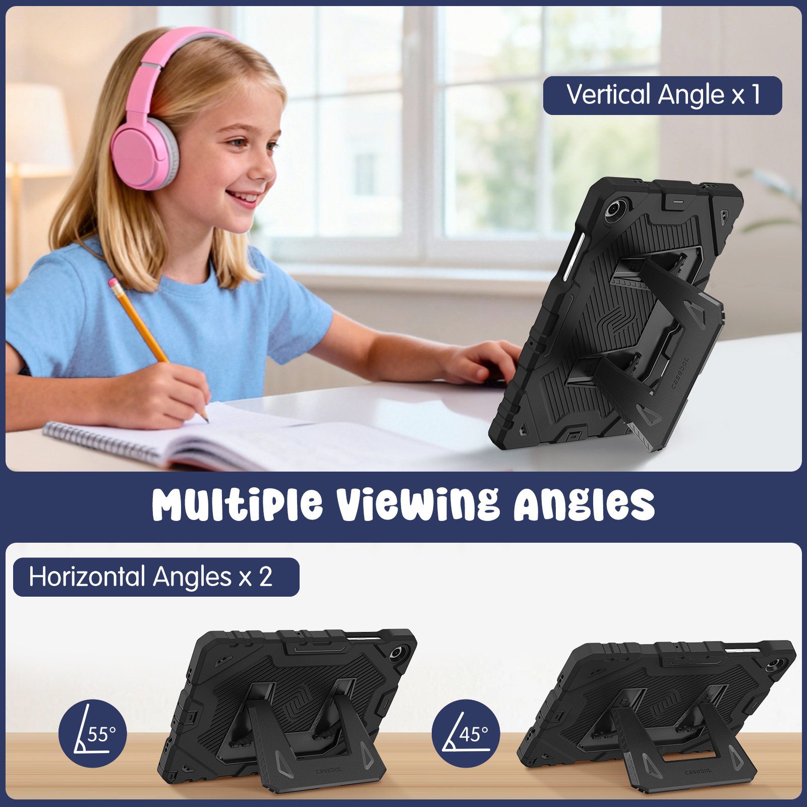 Fintie Tablet-Hülle für Samsung Galaxy Tab A11+ Plus 11" 2025 / Tab A9+ Plus 11 Zoll 2023, Stoßfeste Kinder Hülle Ganzkörper-Schutzhülle mit Integriertem Stände – Bild 5 von 5