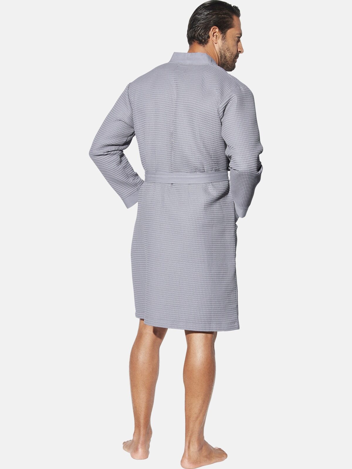 Jan Vanderstorm Bademantel ARETTI, Langform, Baumwolle, -, in moderner Waff günstig online kaufen