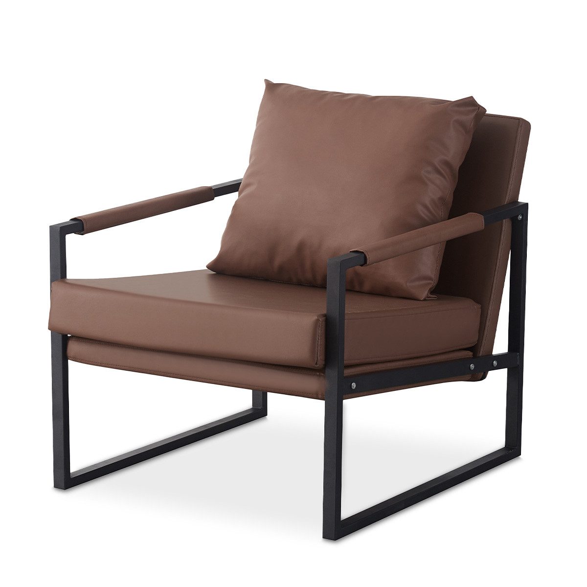 Divit Regal Sessel Kunstleder braun LW2 Loungesessel 70x60x28,5 cm Wohnzimmersesse