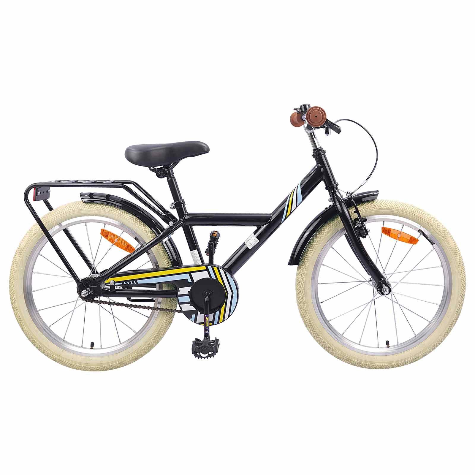 vidaXL Kinderfahrrad 158 x 53 x 100 cm Kinderfahrrad 24 Zoll für 8-12 Jahre alt Schwarz