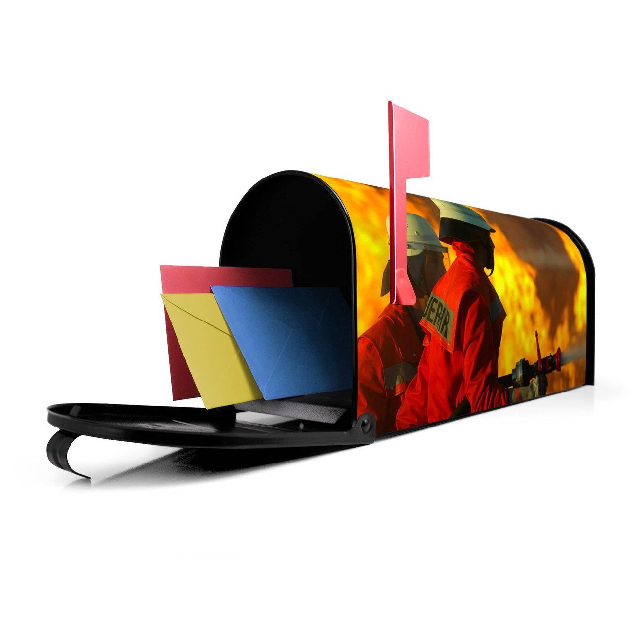 banjado Amerikanischer Briefkasten Mailbox Feuer x original Briefkasten, Mississippi 17 22 51 aus (Amerikanischer USA), x cm schwarz