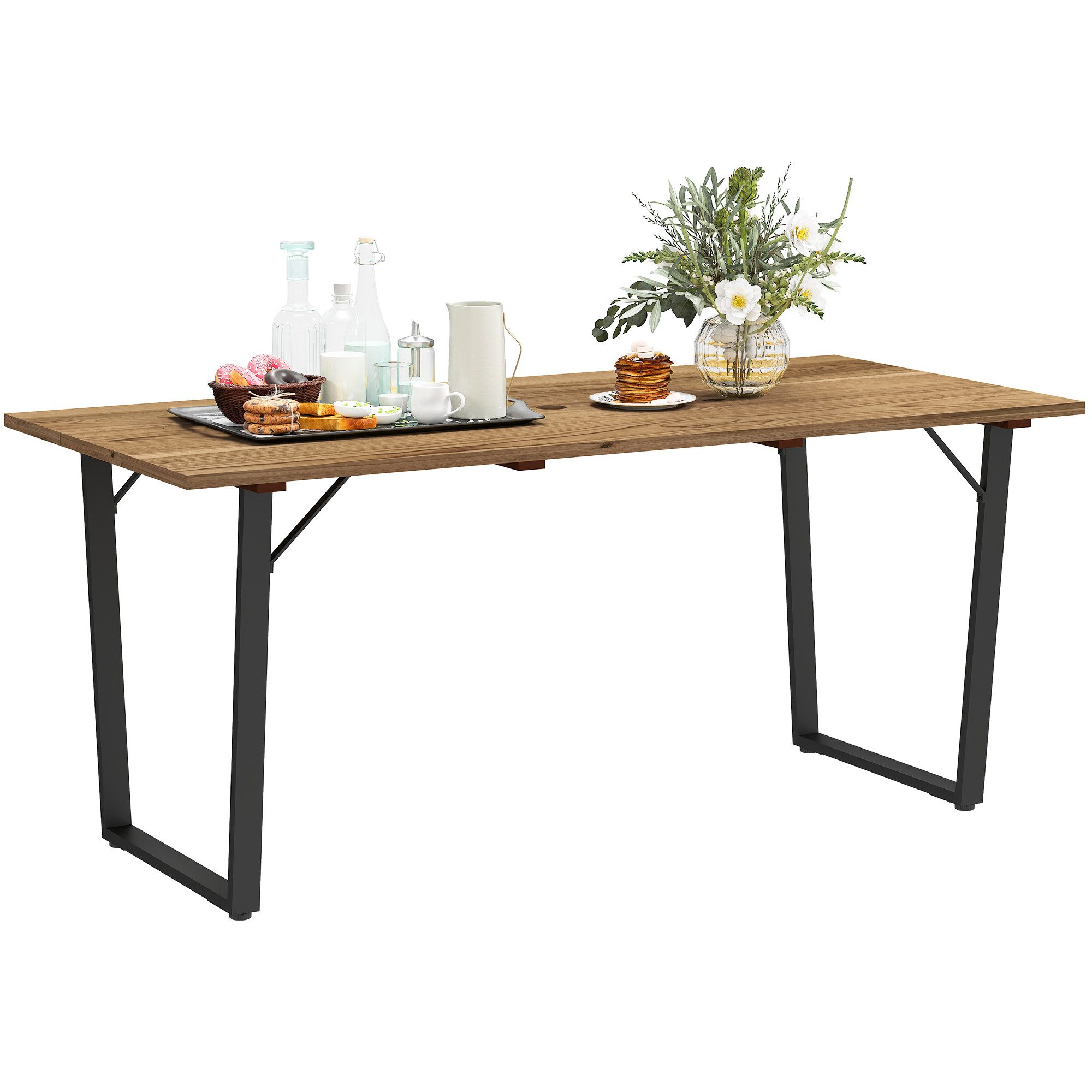 Outsunny Gartentisch mit Schirmloch, für 6 günstig online kaufen