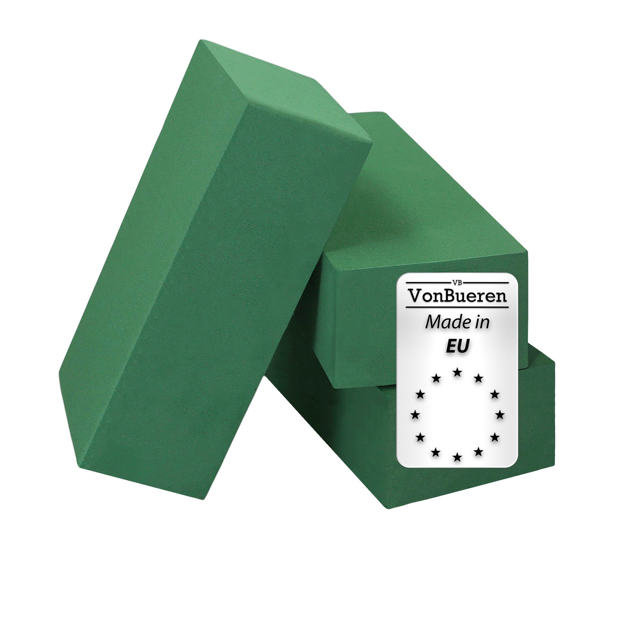 VonBueren Schaumgummi Steckschaum nass Blumensteckschaum fur Steckblumen 23x11x7,5cm, Steckmoos für Kunstblumen und Frischblumen made in EU