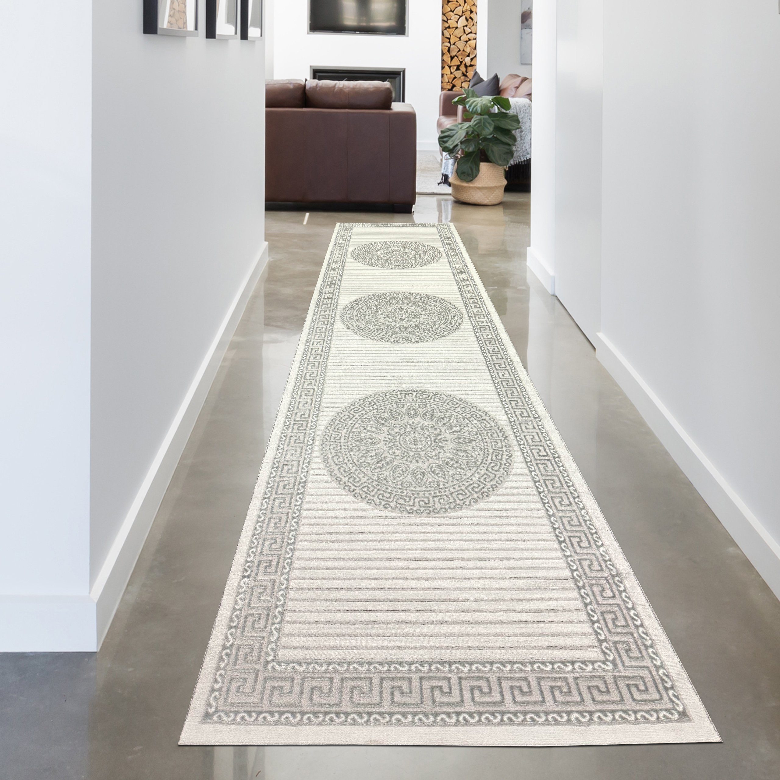 Carpetia Teppich Carpetia Wohnzimmer Teppich modern orientalisch elegant glänzend grau, rechteckig, Höhe: 5 mm